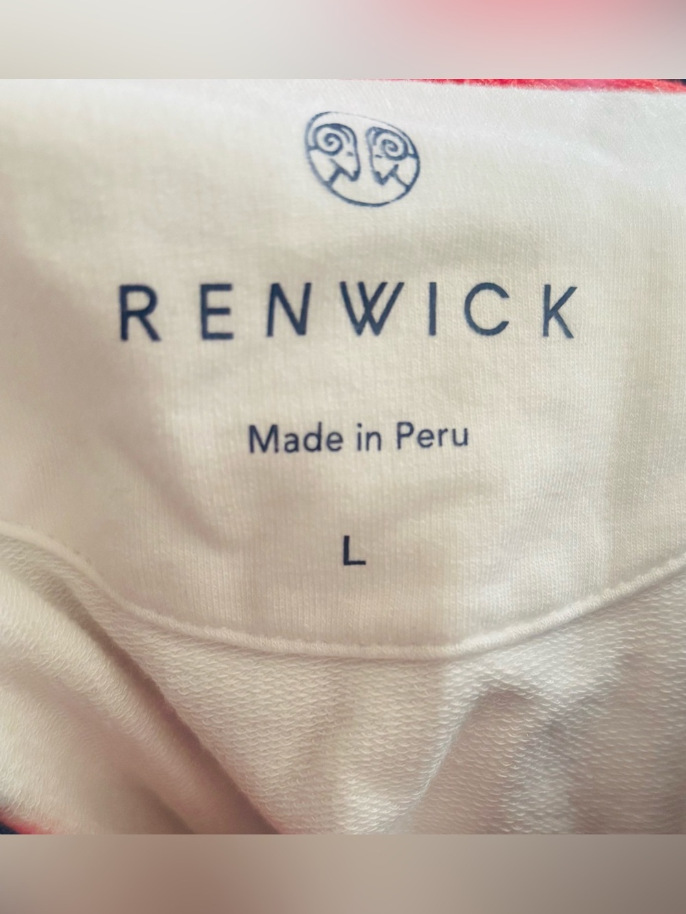 Renwick Golf Women's White & Navy Flag Button Mock Jacket, Size Large - Picture 3 of 3